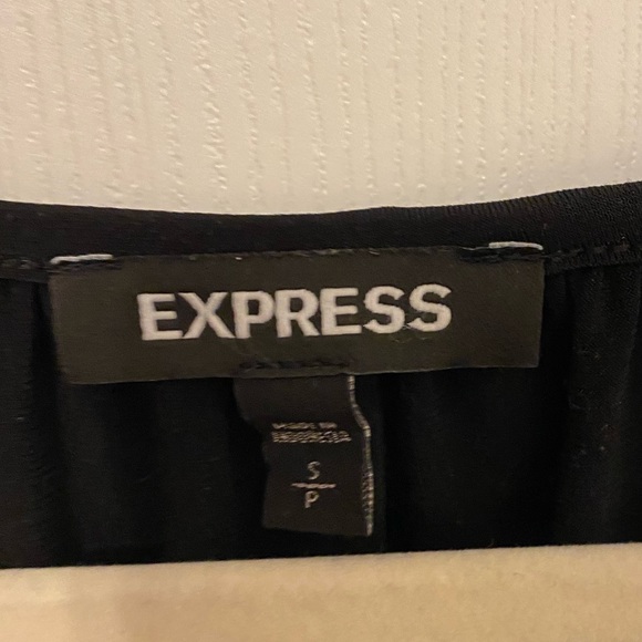 Black, sleeveless spaghetti strap top. Crosses, appears layered in the front. - Picture 4 of 4